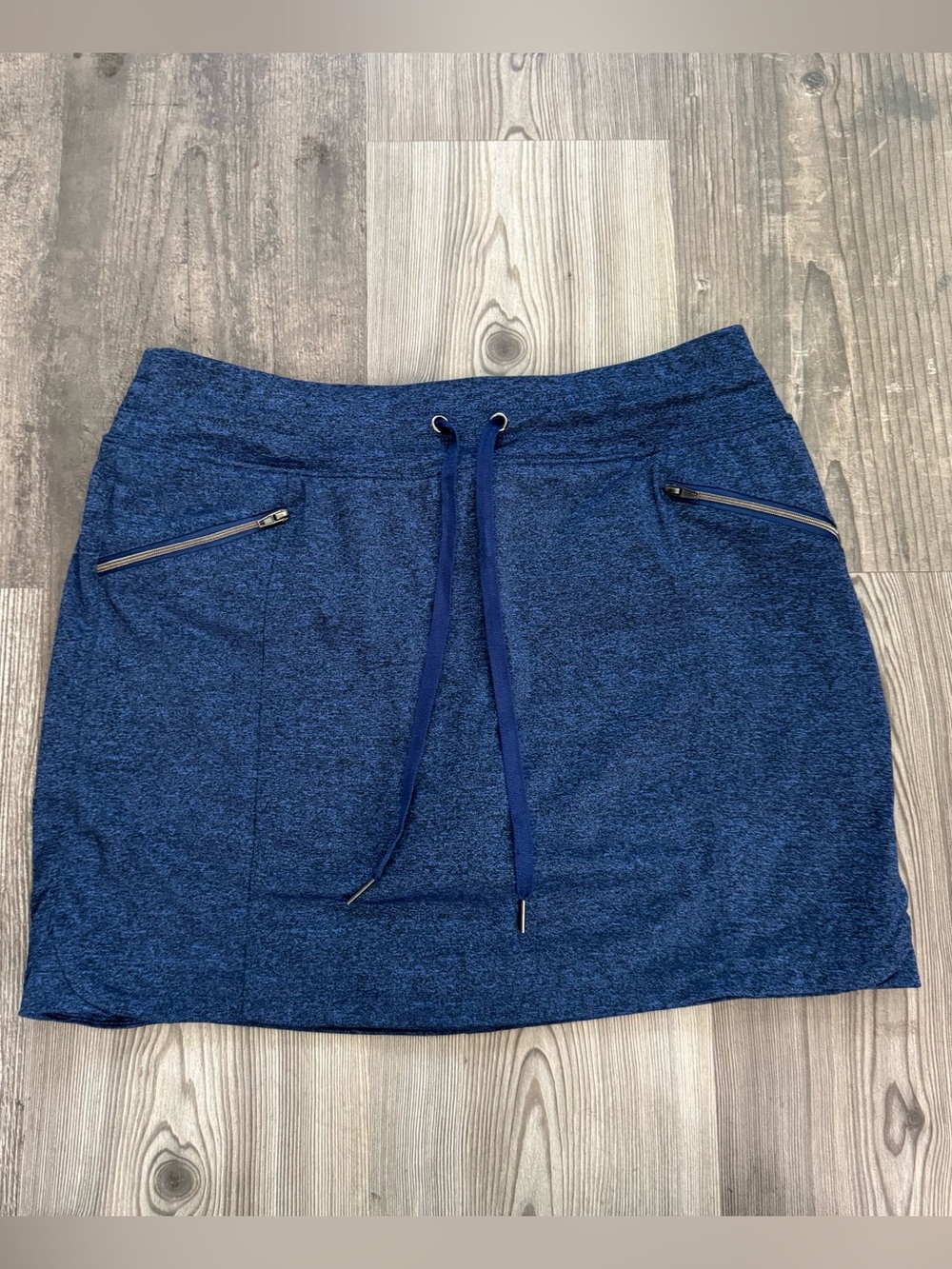Tangerine Navy Blue Drawstring Skort with zipper pockets